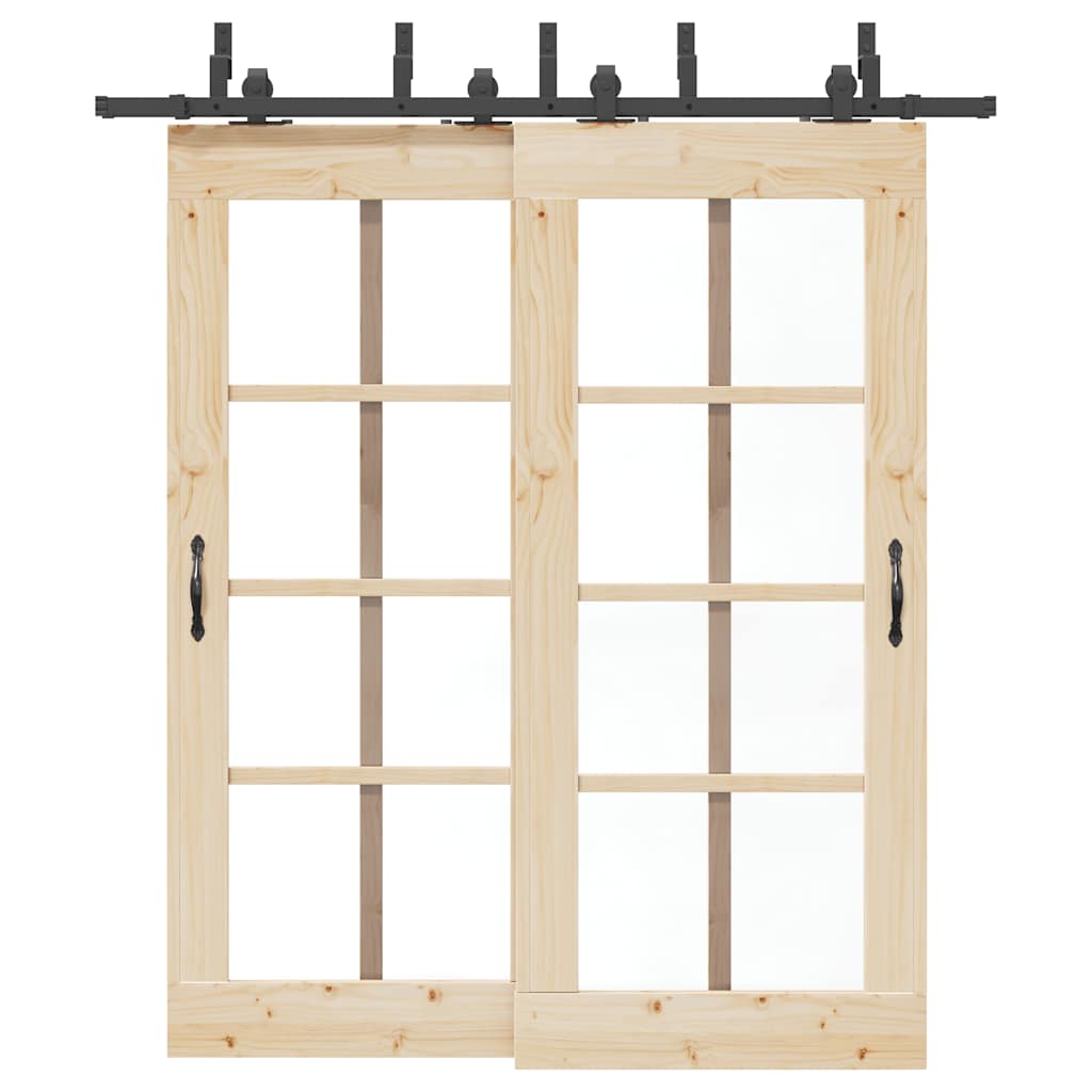 Vidaxxl boîte avec pièces pour porte coulissante 200 cm acier noir