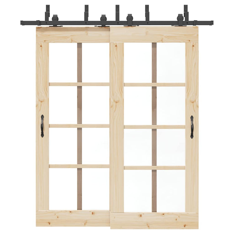 Vidaxxl boîte avec pièces pour porte coulissante 200 cm acier noir