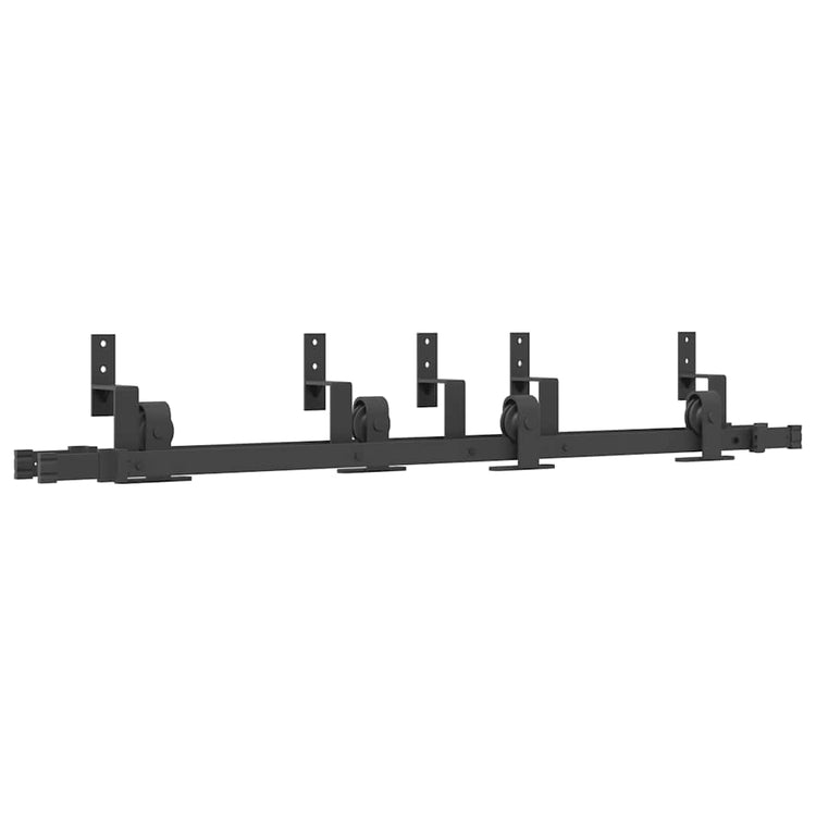 Vidaxxl boîte avec pièces pour porte coulissante 152,5 cm acier noir
