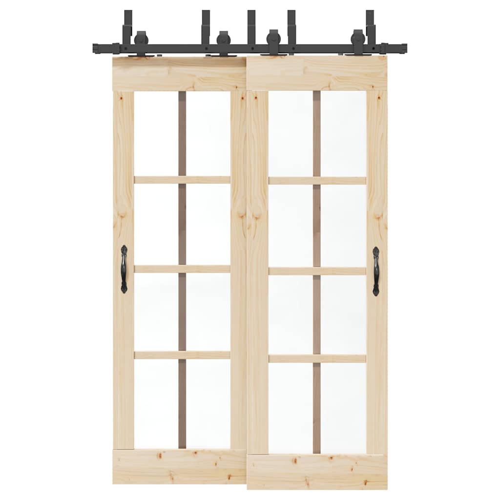 Vidaxxl boîte avec pièces pour porte coulissante 152,5 cm acier noir