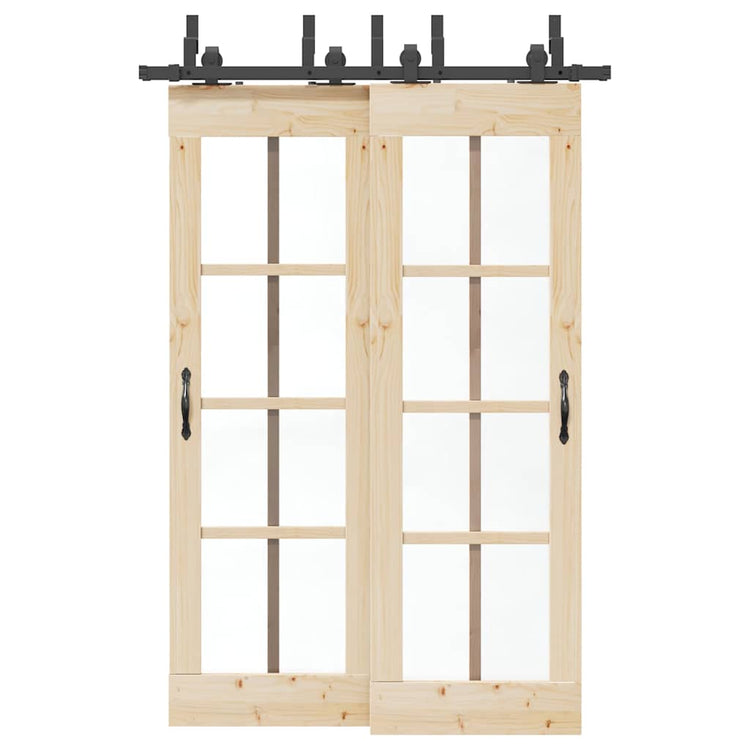Vidaxxl boîte avec pièces pour porte coulissante 152,5 cm acier noir