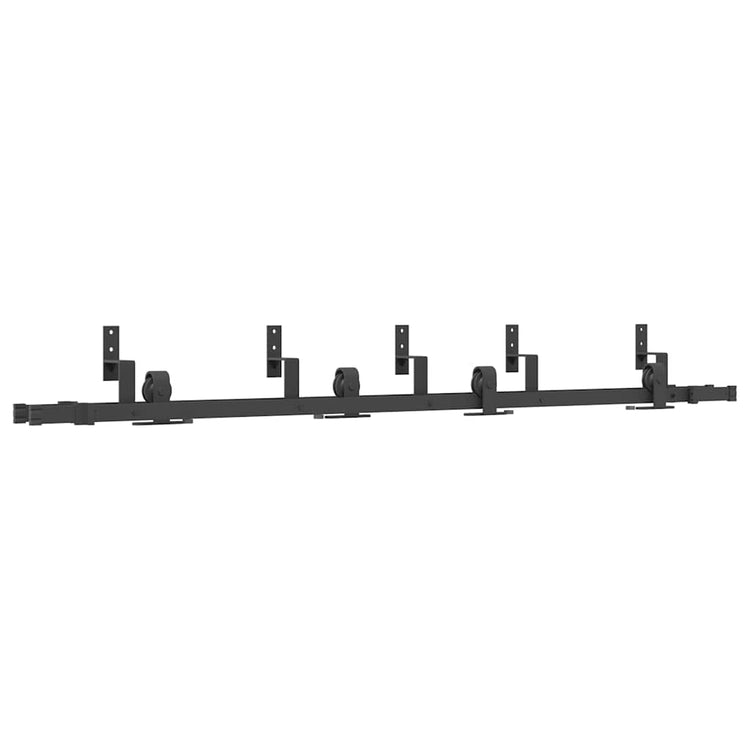 Vidaxxl boîte avec pièces pour porte coulissante 213,5 cm acier noir