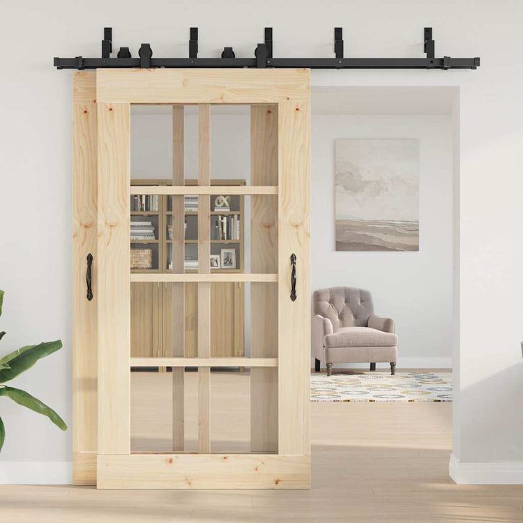 Vidaxxl boîte avec pièces pour porte coulissante 213,5 cm acier noir