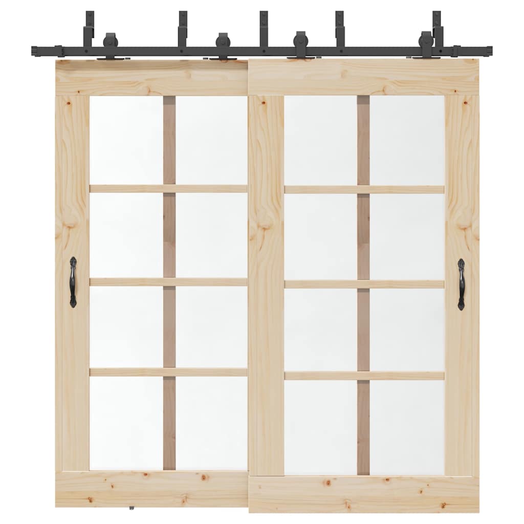 Vidaxxl boîte avec pièces pour porte coulissante 213,5 cm acier noir