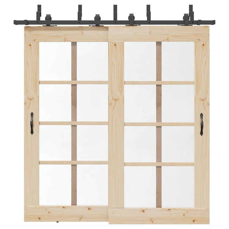 Vidaxxl boîte avec pièces pour porte coulissante 213,5 cm acier noir