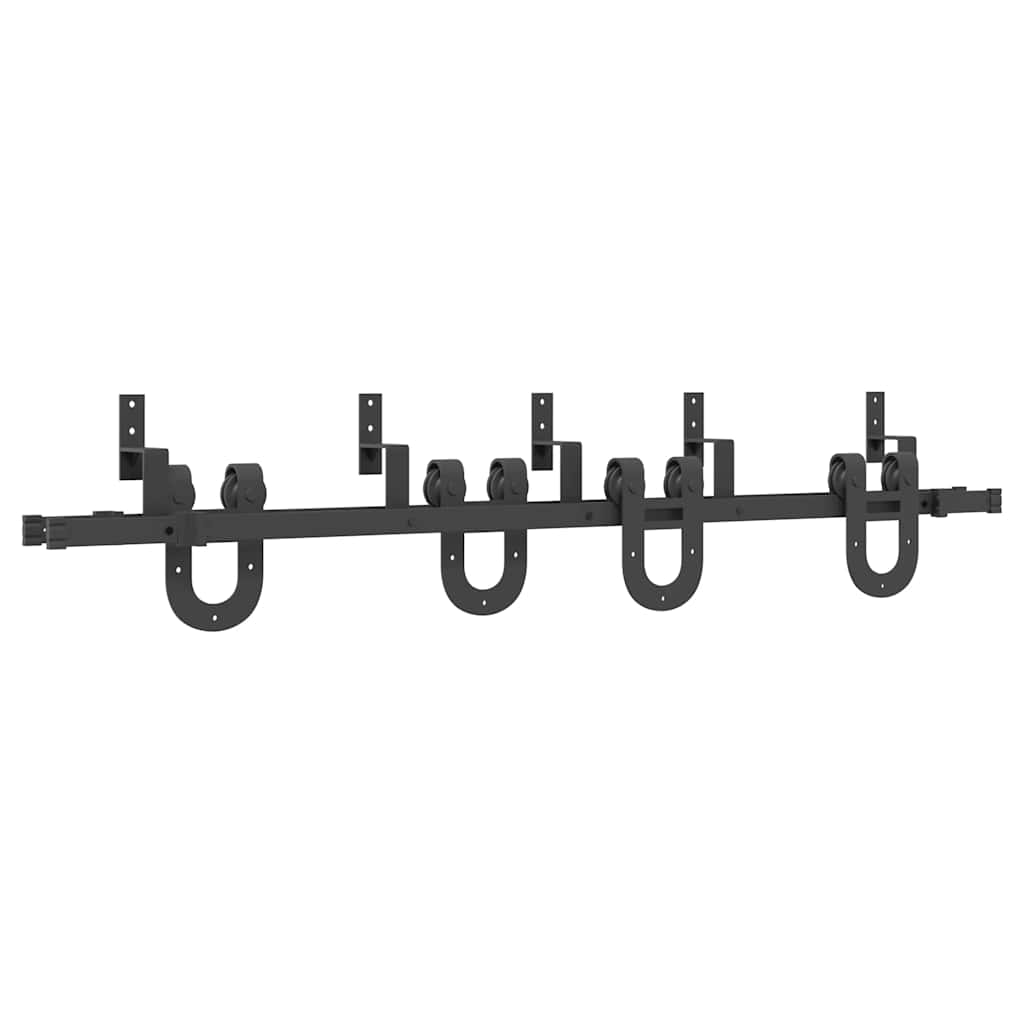 Vidaxxl boîte avec pièces pour porte coulissante 183 cm acier noir