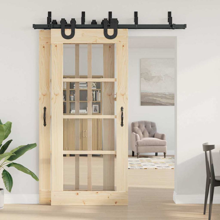 Vidaxxl boîte avec pièces pour porte coulissante 183 cm acier noir