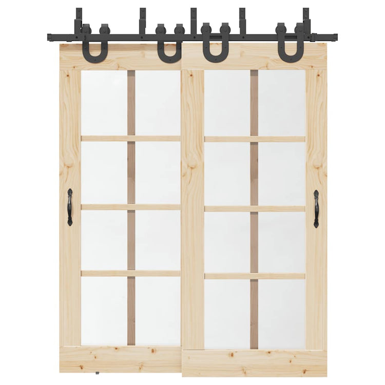 Vidaxxl boîte avec pièces pour porte coulissante 183 cm acier noir