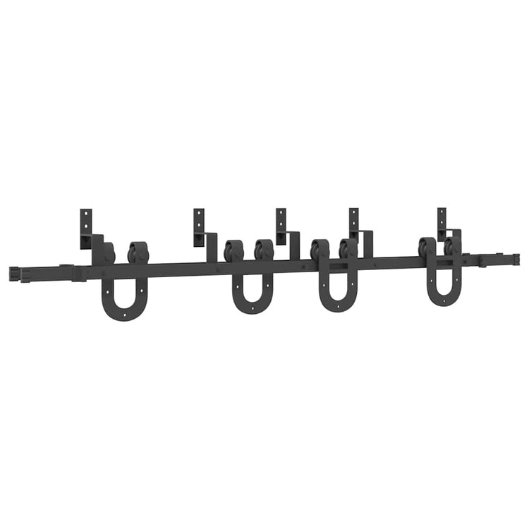 Vidaxxl boîte avec pièces pour porte coulissante 200 cm acier noir