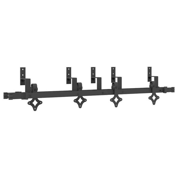 Vidaxxl boîte avec pièces pour porte coulissante 152,5 cm acier noir