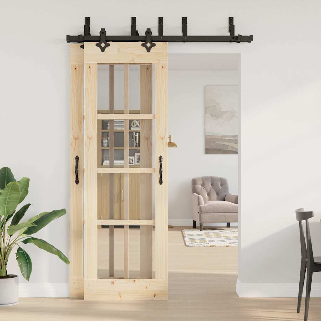 Vidaxxl boîte avec pièces pour porte coulissante 152,5 cm acier noir