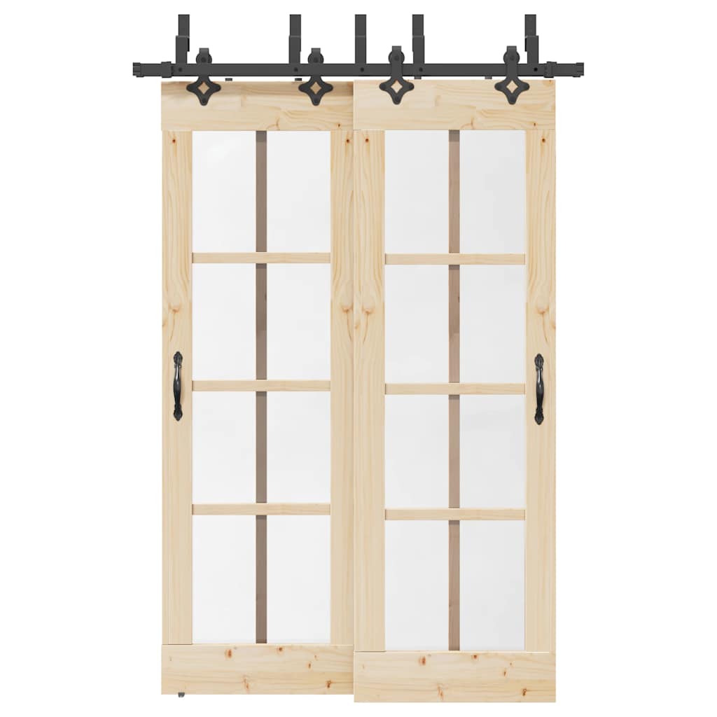 Vidaxxl boîte avec pièces pour porte coulissante 152,5 cm acier noir