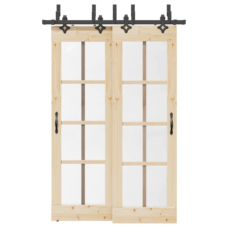 Vidaxxl boîte avec pièces pour porte coulissante 152,5 cm acier noir