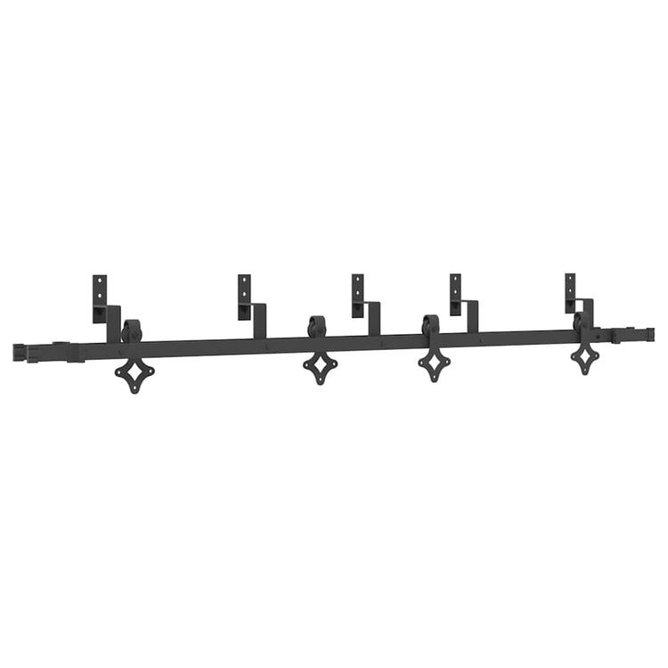 Vidaxxl boîte avec pièces pour porte coulissante 213,5 cm acier noir