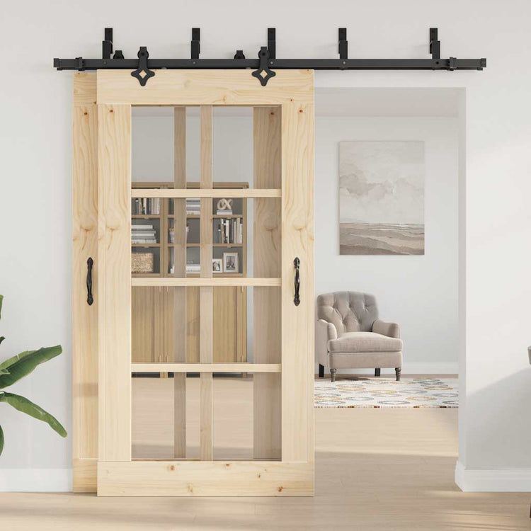 Vidaxxl boîte avec pièces pour porte coulissante 213,5 cm acier noir