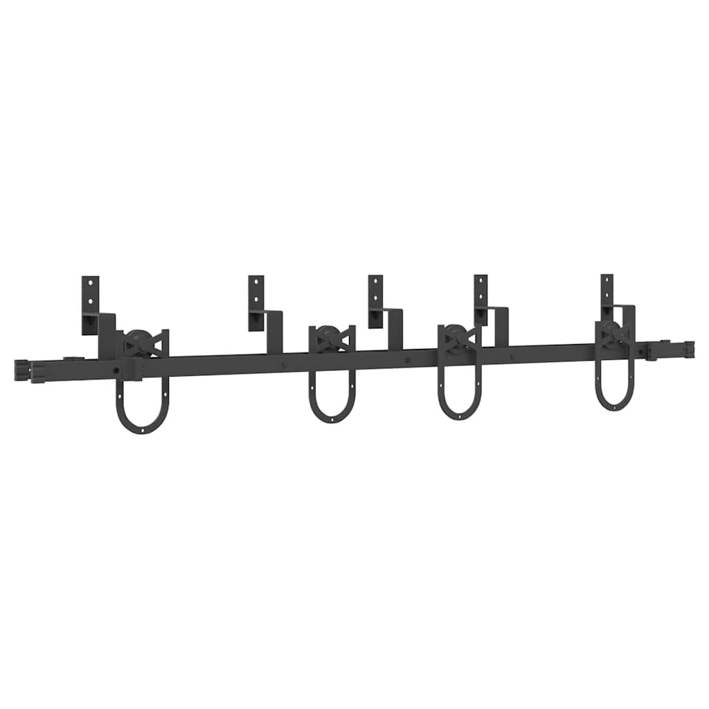 Vidaxxl boîte avec pièces pour porte coulissante 183 cm acier noir