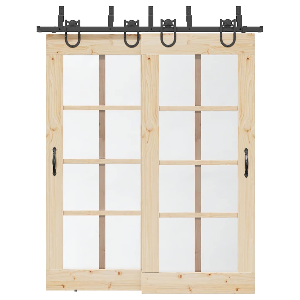 Vidaxxl boîte avec pièces pour porte coulissante 183 cm acier noir