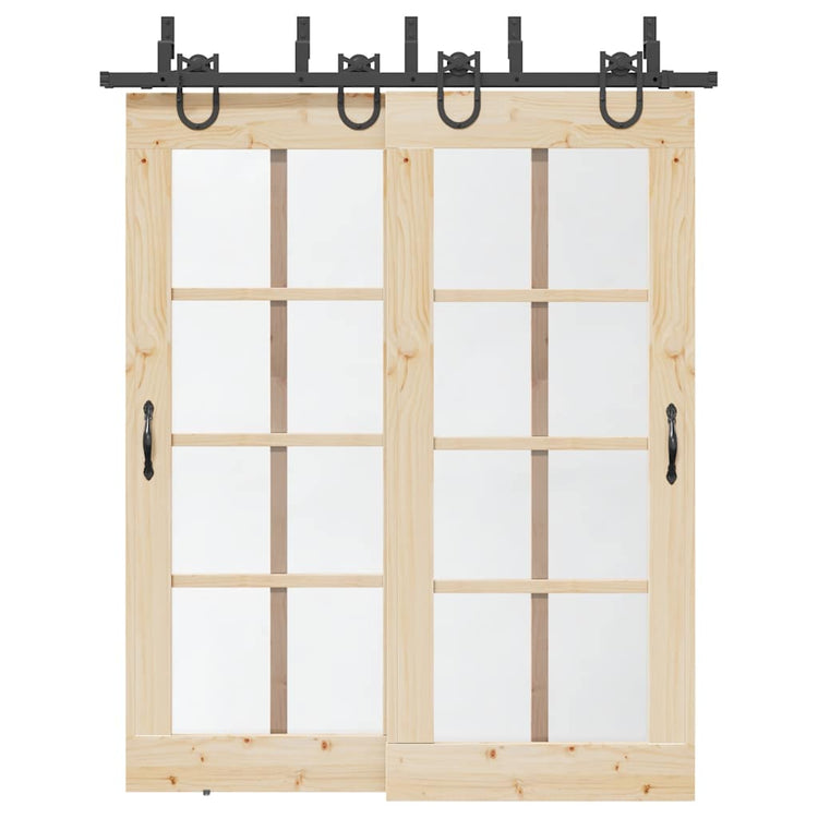 Vidaxxl boîte avec pièces pour porte coulissante 183 cm acier noir