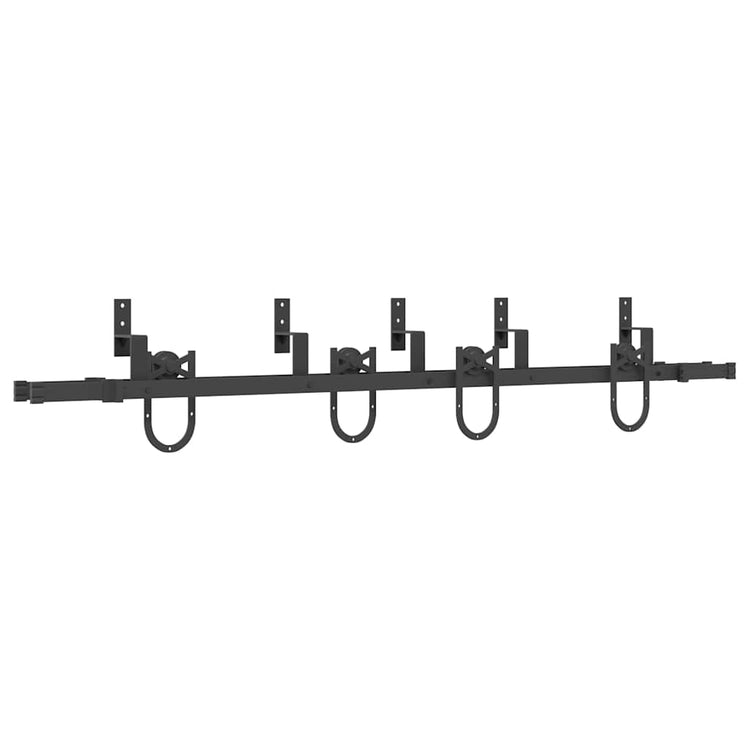 Vidaxxl boîte avec pièces pour porte coulissante 200 cm acier noir