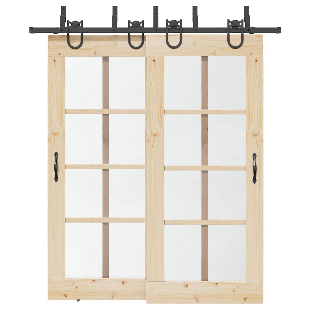 Vidaxxl boîte avec pièces pour porte coulissante 200 cm acier noir