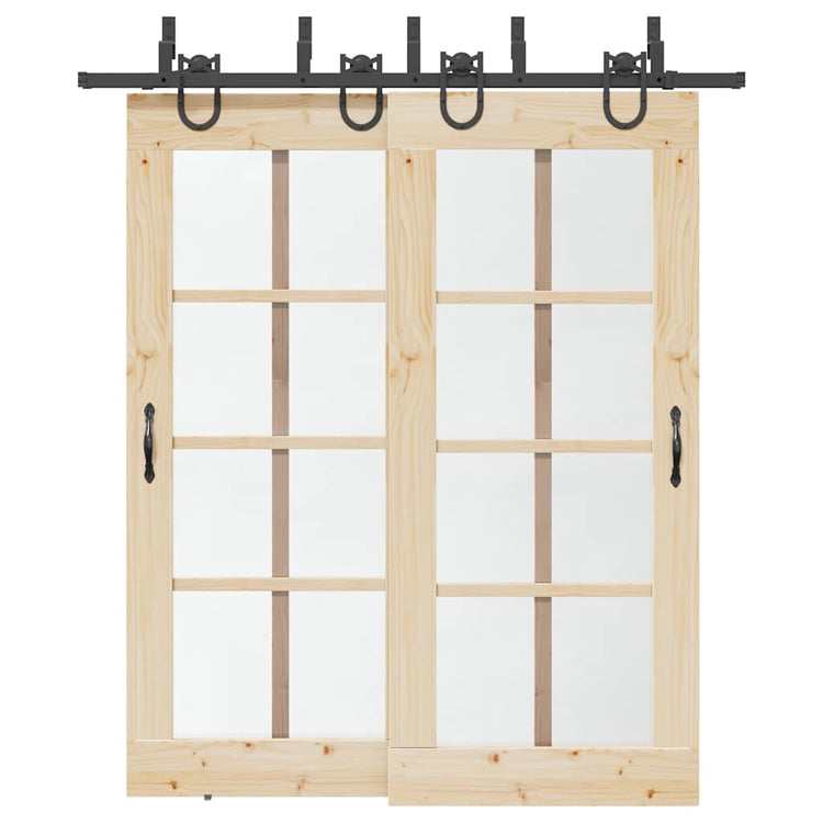 Vidaxxl boîte avec pièces pour porte coulissante 200 cm acier noir