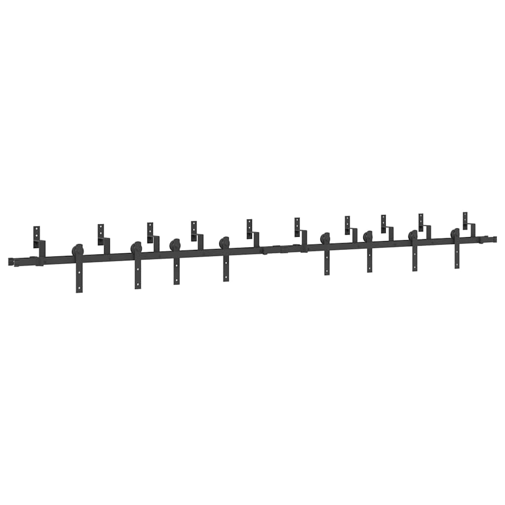 Vidaxxl boîte avec pièces pour porte coulissante 366 cm acier noir