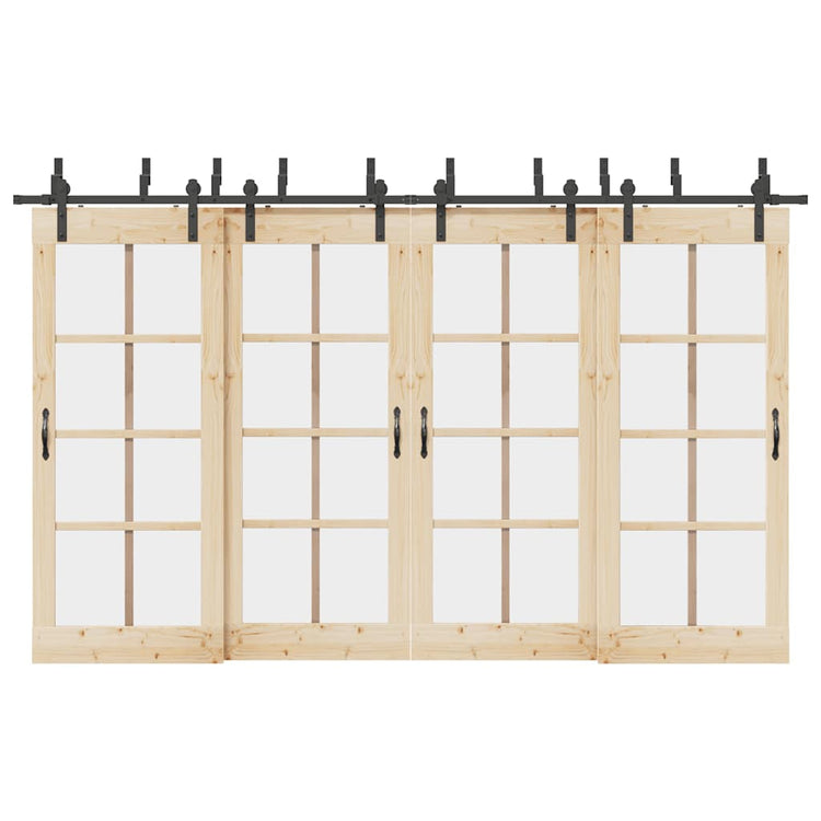 Vidaxxl boîte avec pièces pour porte coulissante 366 cm acier noir
