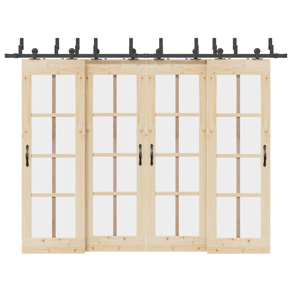 Vidaxxl boîte avec pièces pour porte coulissante 305 cm acier noir