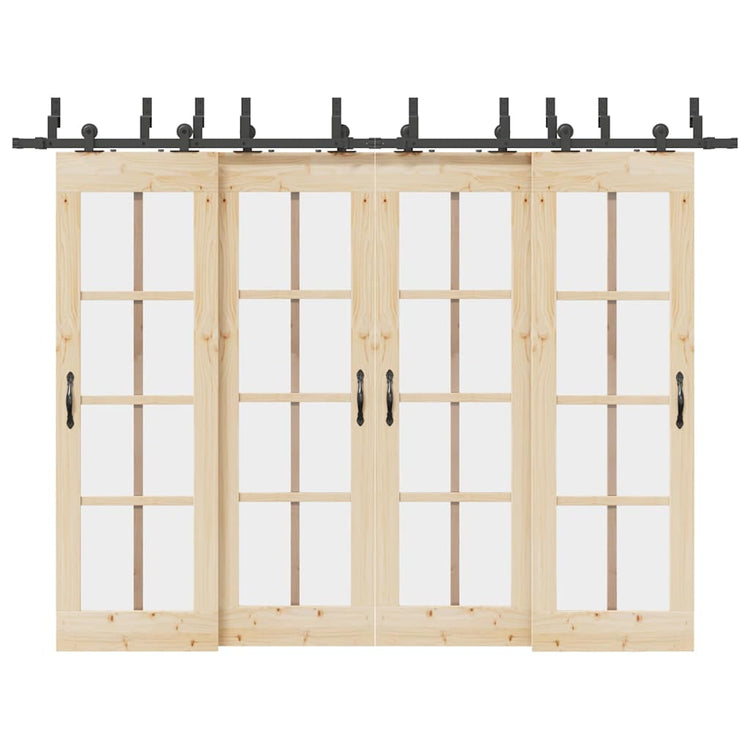 Vidaxxl boîte avec pièces pour porte coulissante 305 cm acier noir