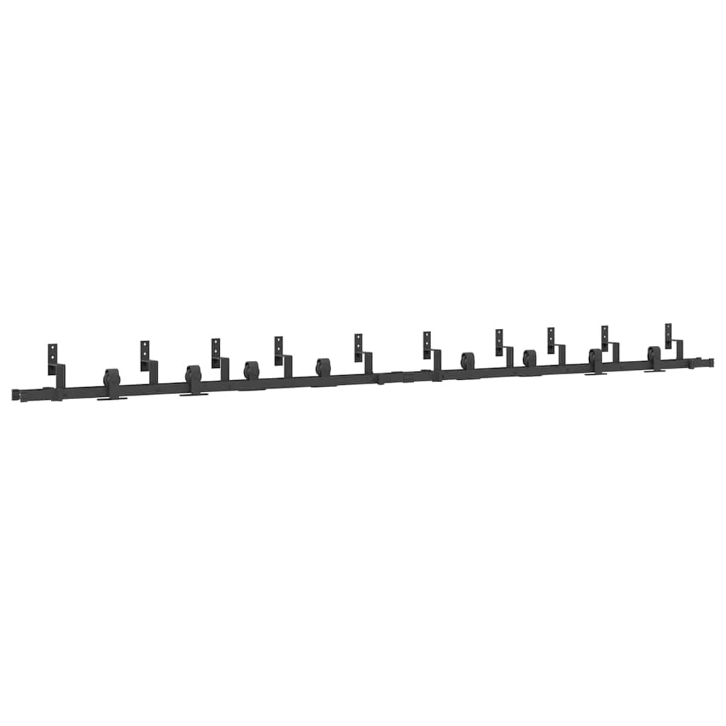 Vidaxxl boîte avec pièces pour porte coulissante 366 cm acier noir