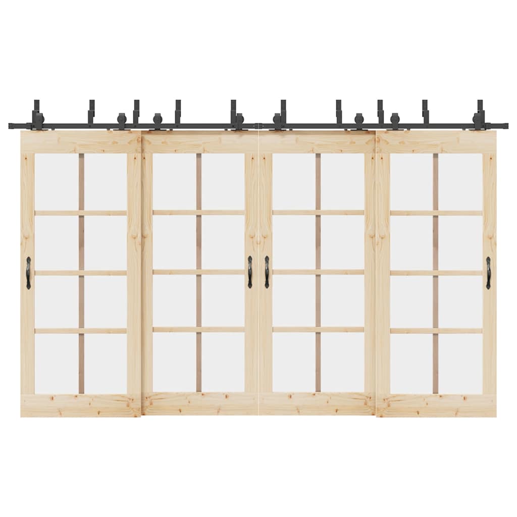 Vidaxxl boîte avec pièces pour porte coulissante 366 cm acier noir