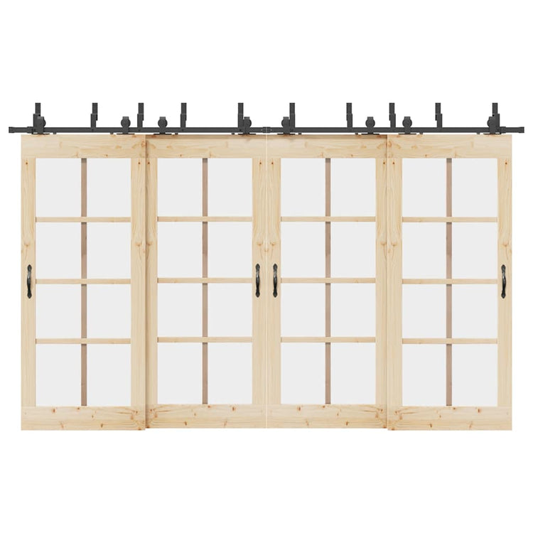 Vidaxxl boîte avec pièces pour porte coulissante 366 cm acier noir