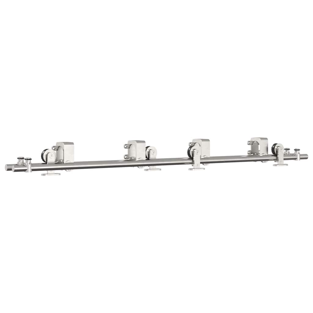 Vidaxx ensemble de pièces pour porte coulissante 183 cm acier inoxydable couleur argent