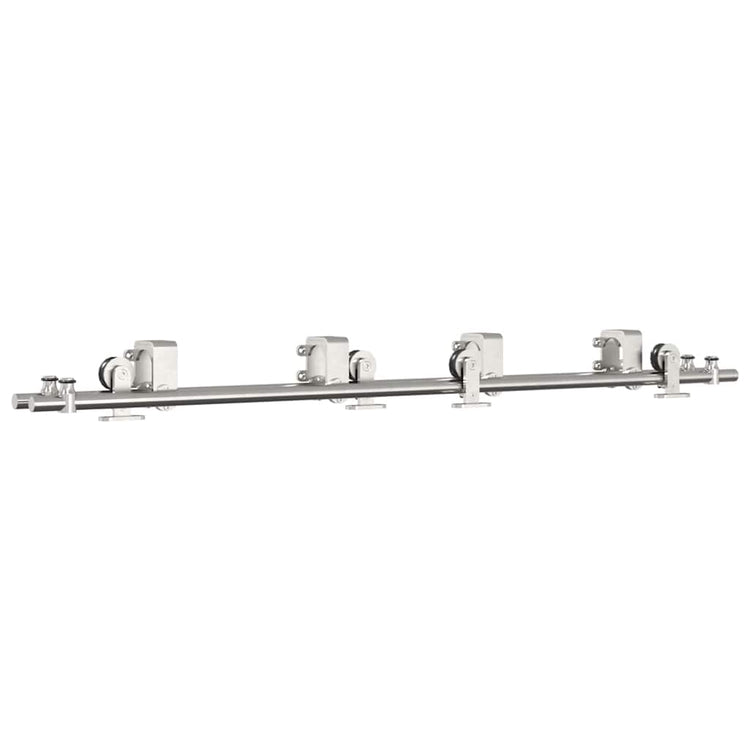 Vidaxx ensemble de pièces pour porte coulissante 183 cm acier inoxydable couleur argent