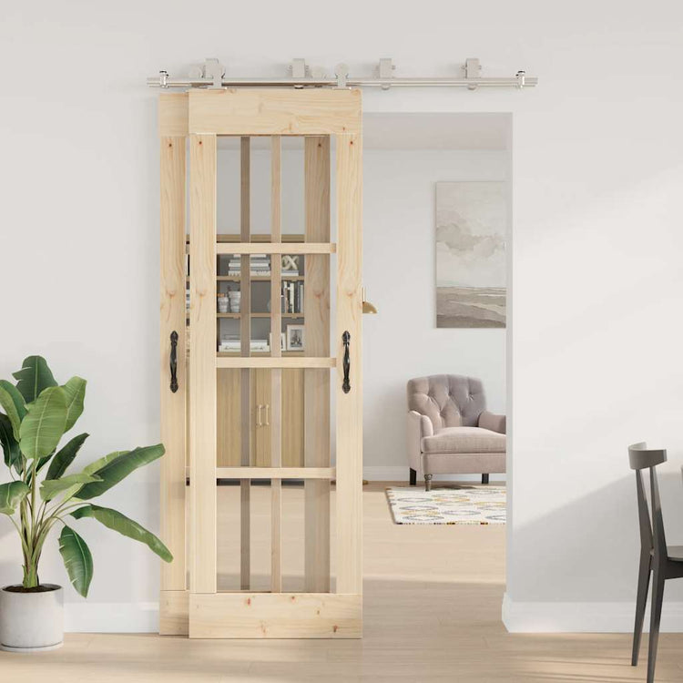 Vidaxx ensemble de pièces pour porte coulissante 183 cm acier inoxydable couleur argent