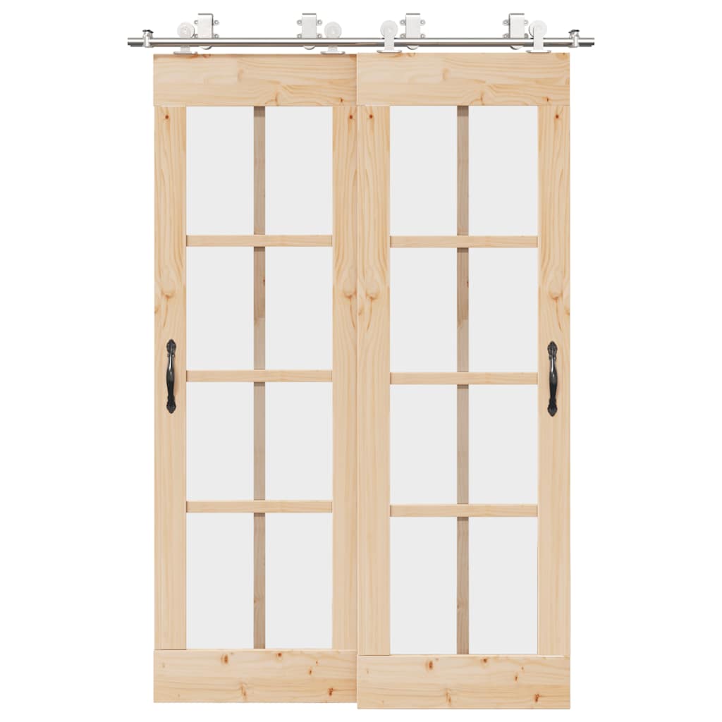 Vidaxx ensemble de pièces pour porte coulissante 183 cm acier inoxydable couleur argent