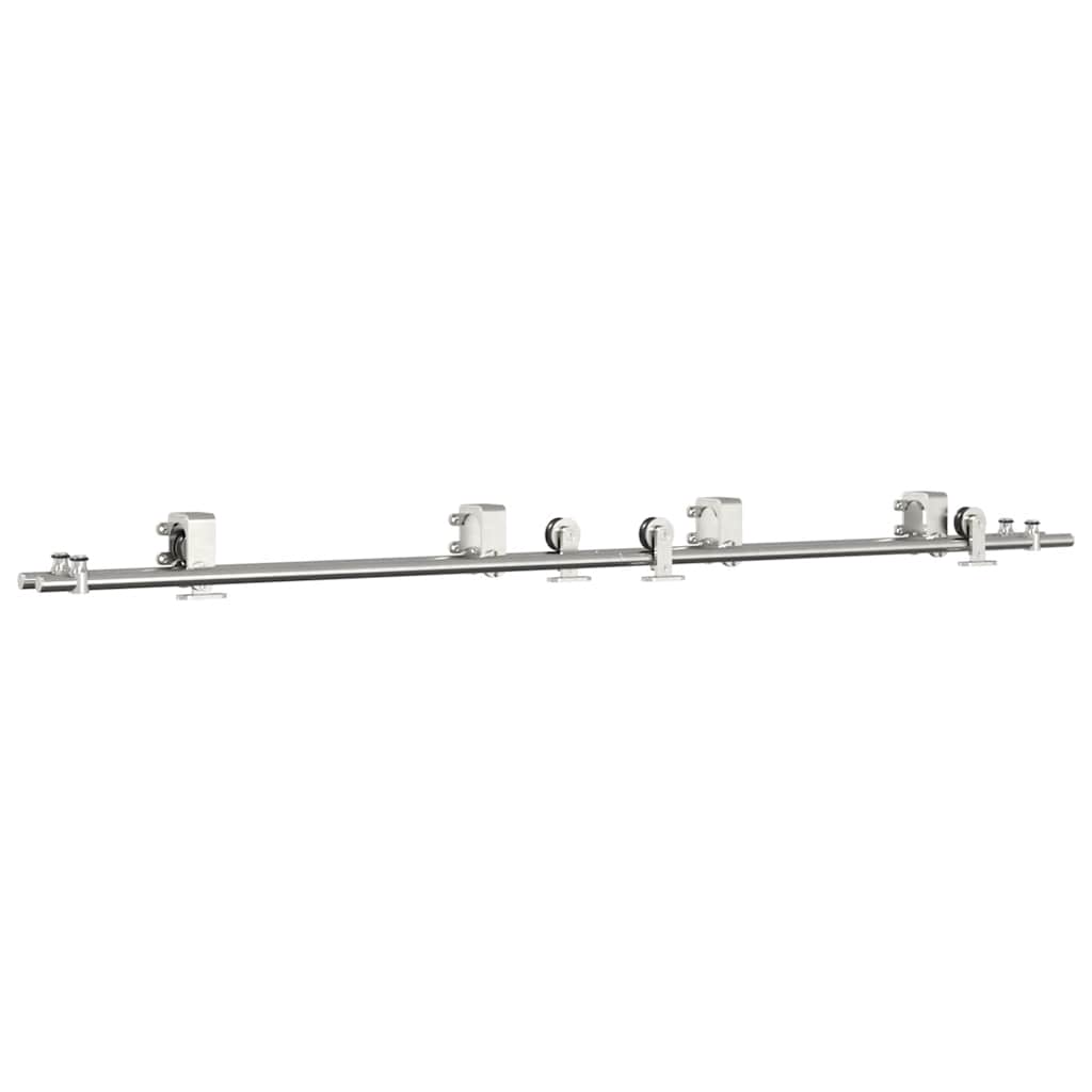 Vidaxx jeu de pièces pour porte coulissante 200 cm en acier inoxydable argenté