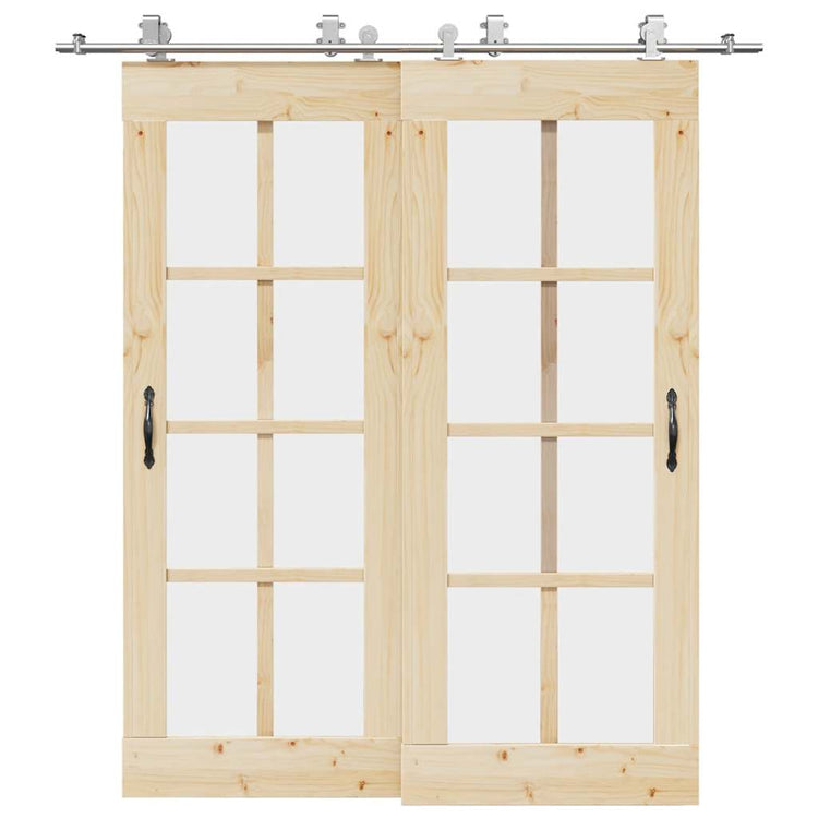 Vidaxx jeu de pièces pour porte coulissante 200 cm en acier inoxydable argenté