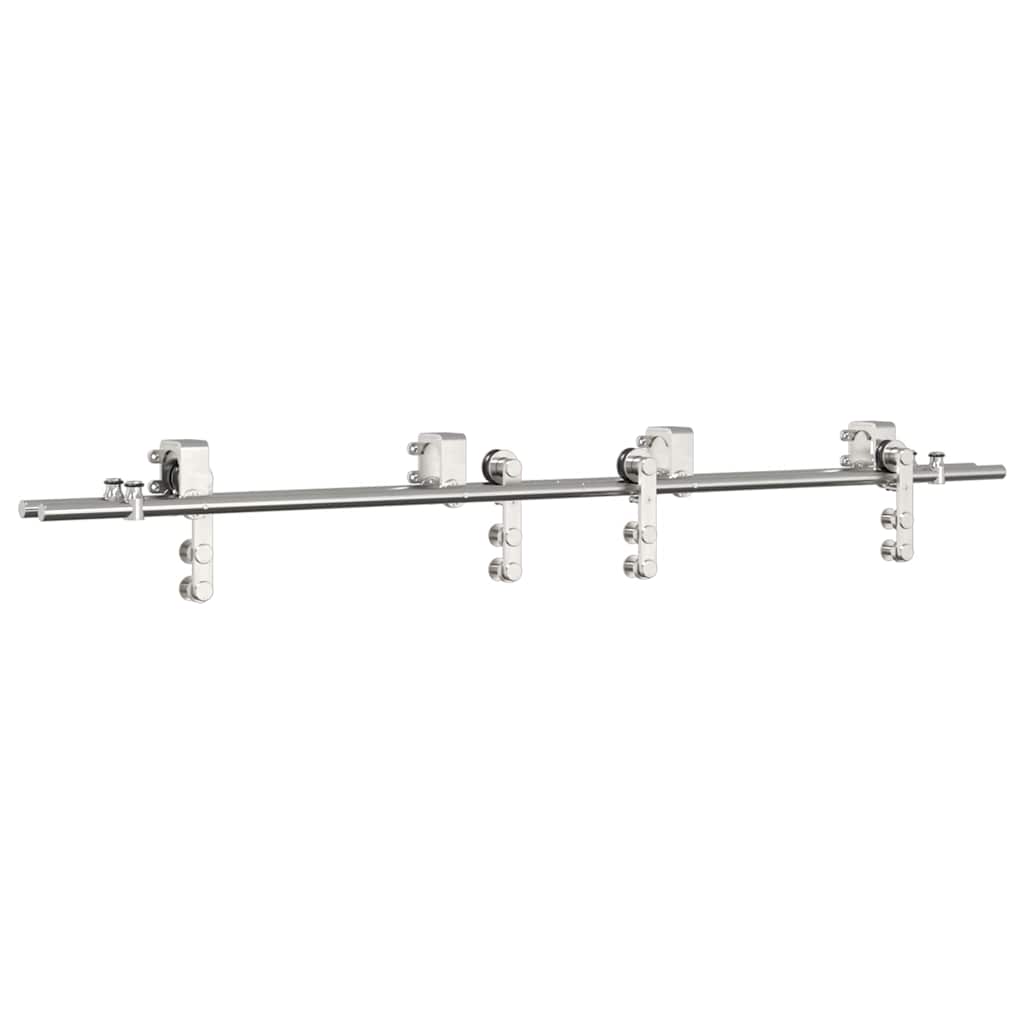 Vidaxx ensemble de pièces pour porte coulissante 183 cm acier inoxydable couleur argent