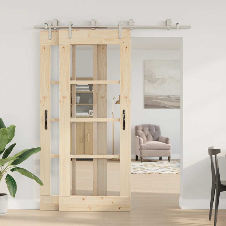 Vidaxx ensemble de pièces pour porte coulissante 183 cm acier inoxydable couleur argent