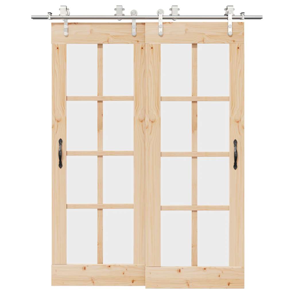Vidaxx ensemble de pièces pour porte coulissante 183 cm acier inoxydable couleur argent