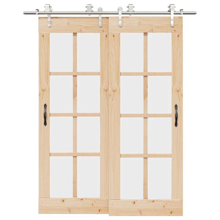 Vidaxx ensemble de pièces pour porte coulissante 183 cm acier inoxydable couleur argent