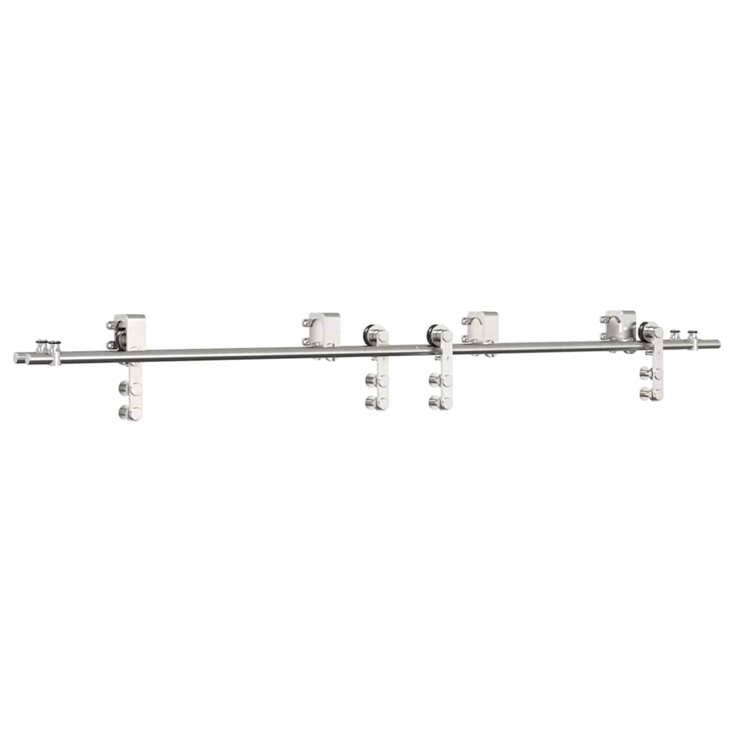 Vidaxx jeu de pièces pour porte coulissante 200 cm en acier inoxydable argenté