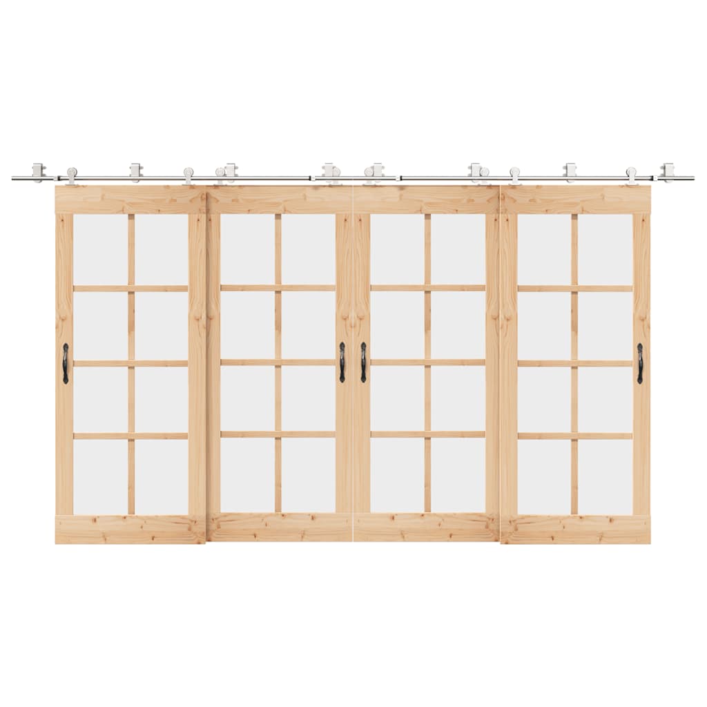Vidaxx jeu de pièces pour porte coulissante 200 cm en acier inoxydable argenté