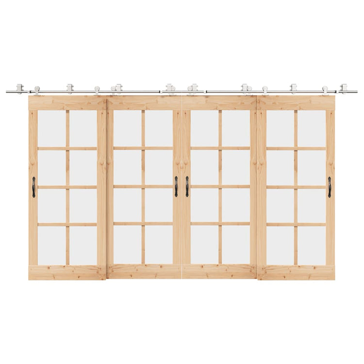Vidaxx jeu de pièces pour porte coulissante 200 cm en acier inoxydable argenté