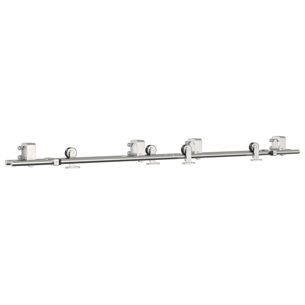 Vidaxx ensemble de pièces pour porte coulissante 183 cm acier inoxydable couleur argent