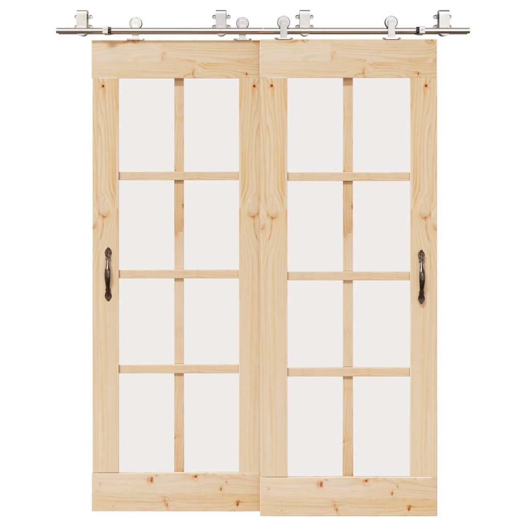 Vidaxx ensemble de pièces pour porte coulissante 183 cm acier inoxydable couleur argent