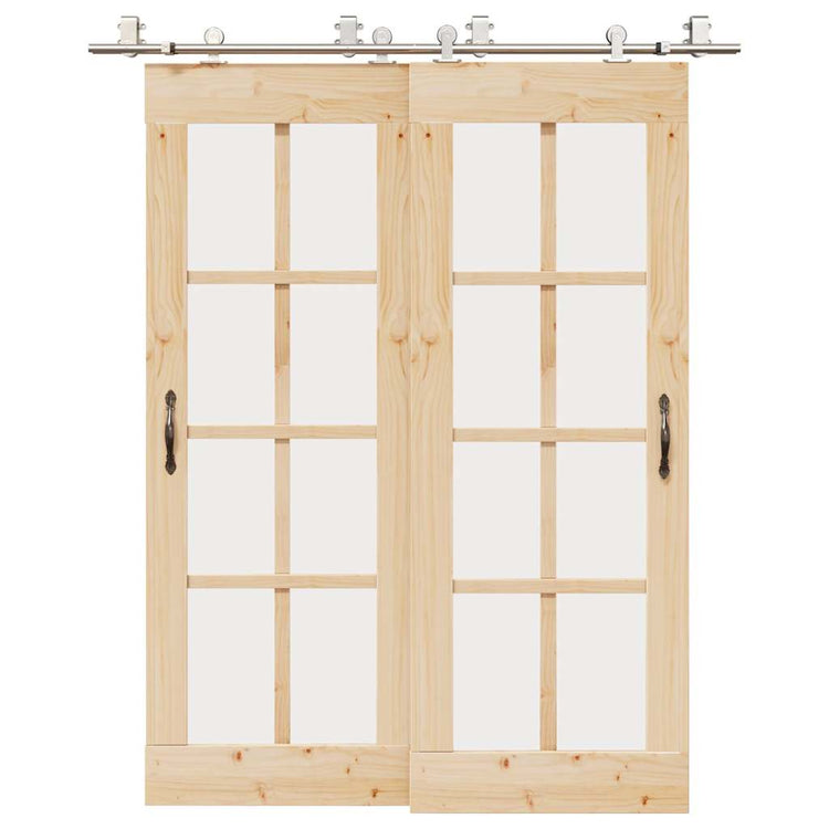 Vidaxx ensemble de pièces pour porte coulissante 183 cm acier inoxydable couleur argent
