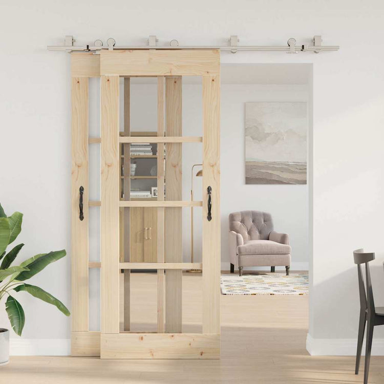 Vidaxx jeu de pièces pour porte coulissante 200 cm en acier inoxydable argenté