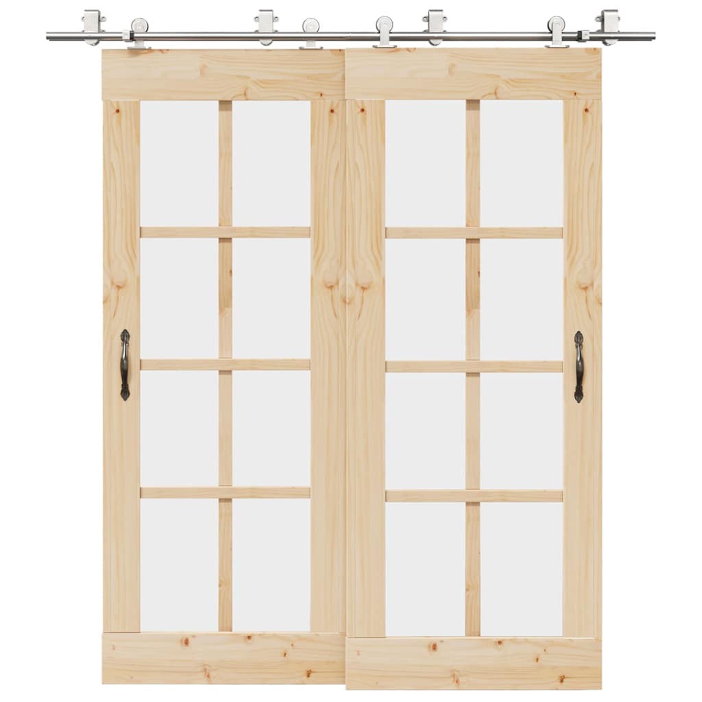Vidaxx jeu de pièces pour porte coulissante 200 cm en acier inoxydable argenté